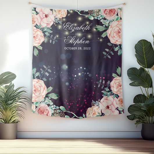 Bindfotoachtergrond Floral Paars Sparkle Wandkleed