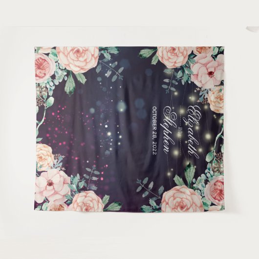 Bindfotoachtergrond Floral Paars Sparkle Wandkleed (Voorkant (horizontaal))