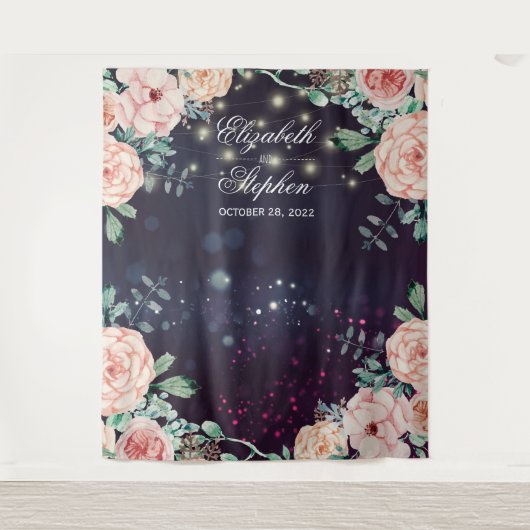 Bindfotoachtergrond Floral Paars Sparkle Wandkleed (Voorkant)