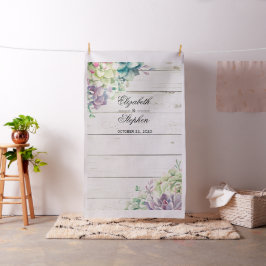 Bindfotoachtergrond Succulent Rustic Wood Stof