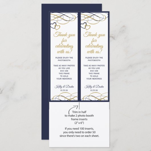 Bindfotoboekjes - Donkere marineblauw en goud (Voorkant / Achterkant)