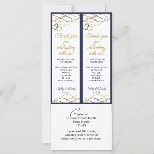 Bindfotoboekjes - Donkere marineblauw en goud (Voorkant)