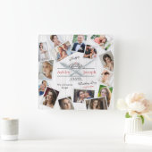 Bindfotocollage houten wandklok (Huis)