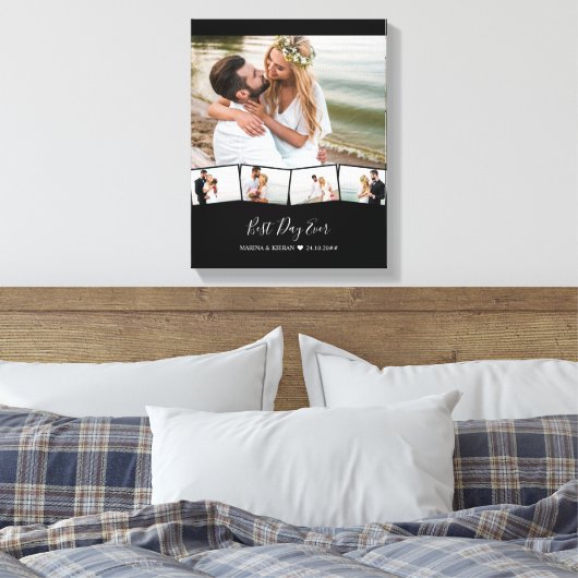 Bindfotocollage Zigzag Afbeelding Strip Aangepast Canvas Afdruk (Insitu (Slaapkamer))