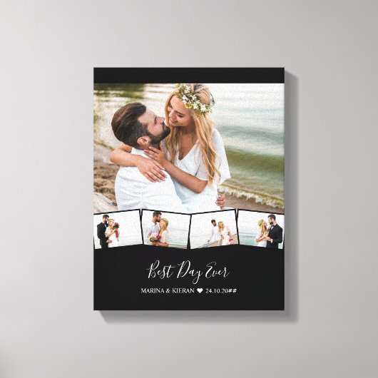 Bindfotocollage Zigzag Afbeelding Strip Aangepast Canvas Afdruk (Voorkant)