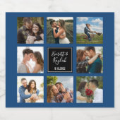 Bindfotocollage zwart-blauw bier etiket (Enkel label)