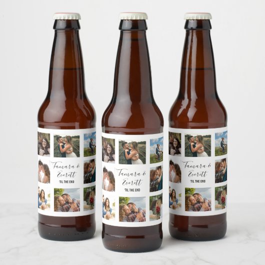 Bindfotocollage zwart-wit bier etiket (Flessen)