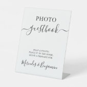 Bindfotografie Gastboek Moderne kalligrafie Reclamebord Met Voetstuk (Voorkant)