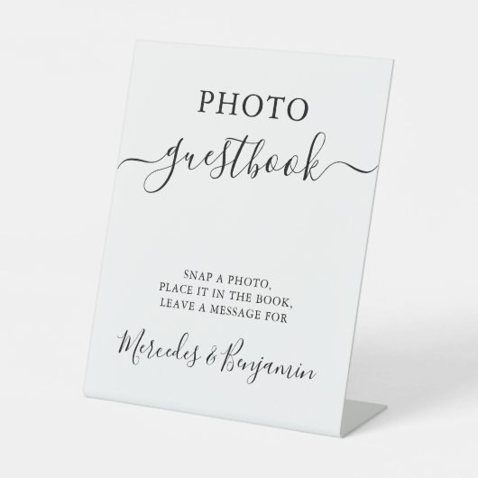 Bindfotografie Gastboek Moderne kalligrafie Reclamebord Met Voetstuk (Voorkant)