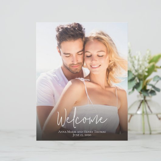 Bindfotografie Simple Modern Dusty Blue Calligraph (Staand voorkant)