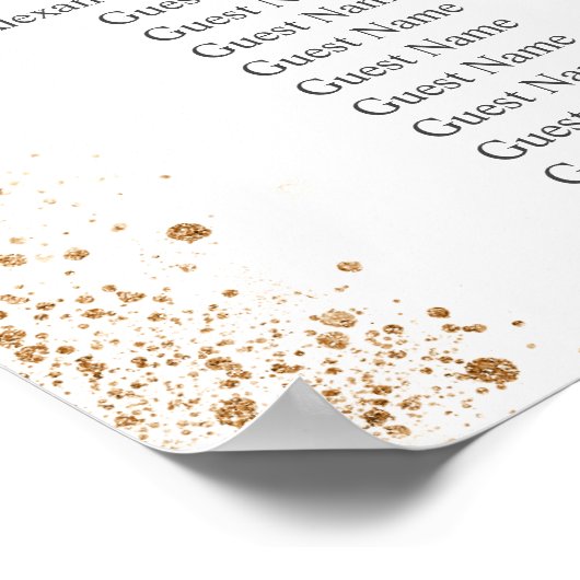 Bindgaas voor witte goudglitterstof poster (Hoek)