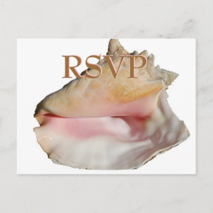 Bindgasten RSVP Conch Seashell Uitnodiging Briefkaart