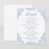 Bindgegevens Modern Hydrangea Dusty Blue Floral Informatiekaartje (Voorkant / Achterkant)