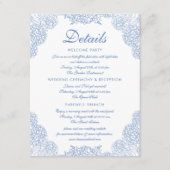 Bindgegevens Modern Hydrangea Dusty Blue Floral Informatiekaartje (Voorkant)