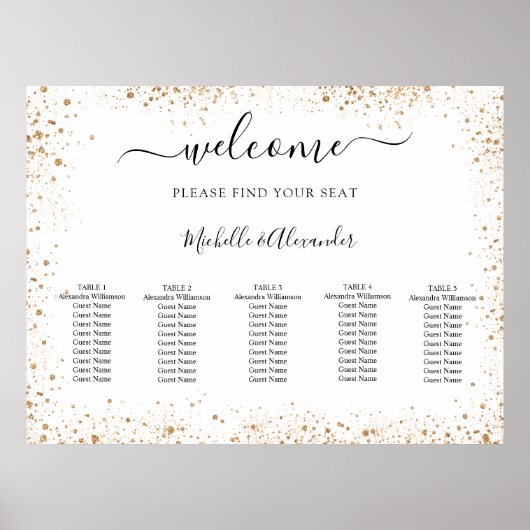 Bindglitter met witte goudglitter poster (Voorkant)