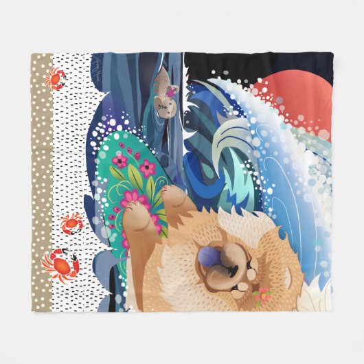 BINDI CHOWABUNGA - Chow fleece/stranddeken Fleece Deken (Voorkant (Horizontaal))