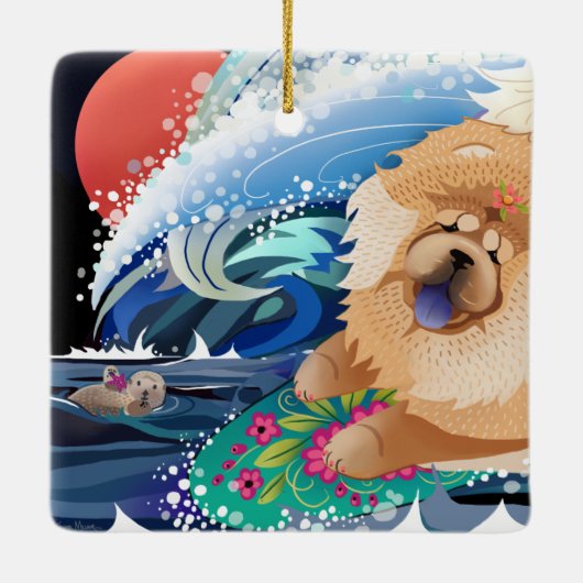 BINDI CHOWABUNGA Chow-Ornament Keramisch Ornament (Achterkant)