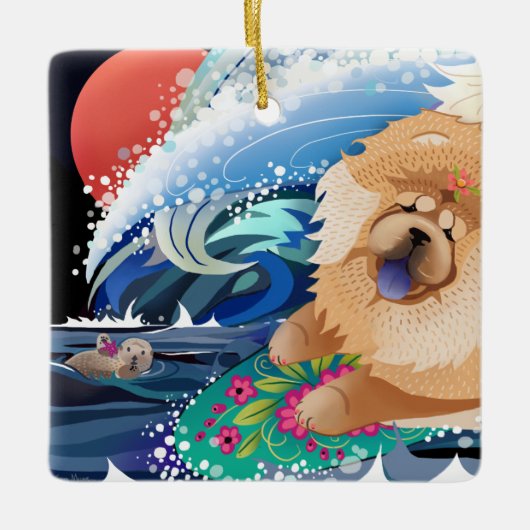 BINDI CHOWABUNGA Chow-Ornament Keramisch Ornament (Voorkant)