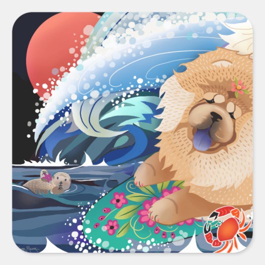 BINDI CHOWABUNGA - Chow surfer stickers (Voorkant)