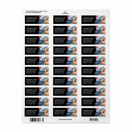 BINDI CHOWABUNGA- Retouradreslabels aanpassen Etiket (Full Sheet)