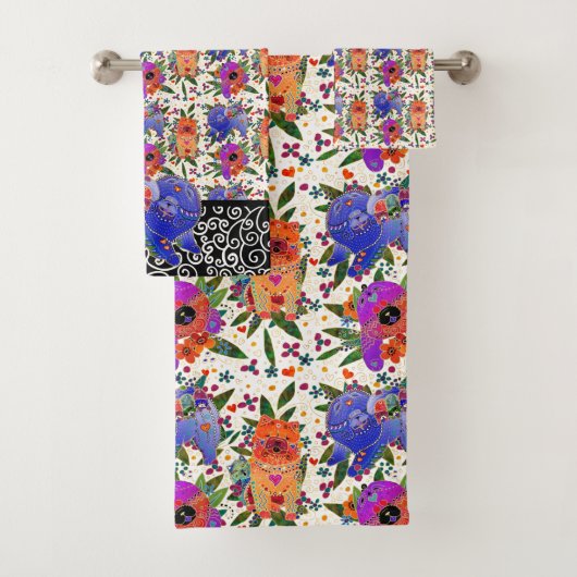 BINDI CHOWS handdoekset - kies achtergrond Bad Handdoek (Insitu)