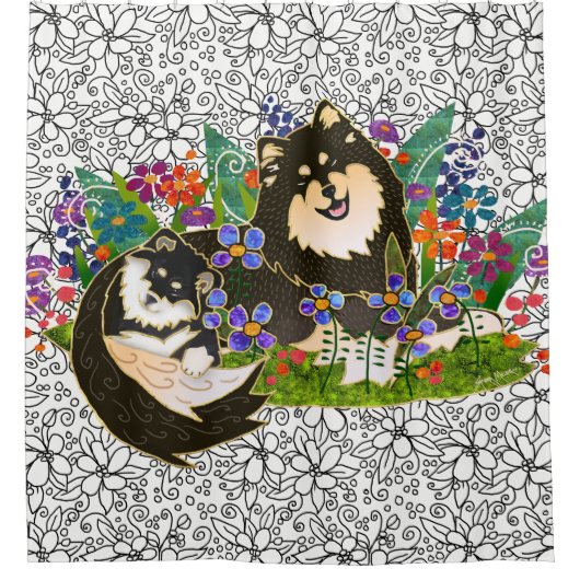 BINDI Fins Lapphund douchegordijn (Voorkant)