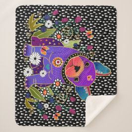 BINDI FRENCH BULLDOG sherpa blanket 3 maten Deken