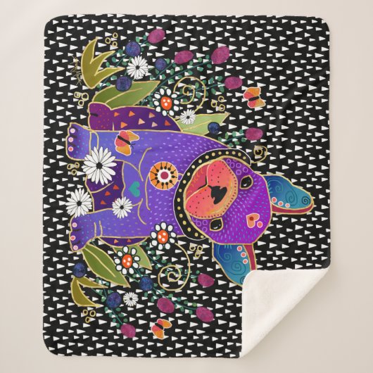 BINDI FRENCH BULLDOG sherpa blanket 3 maten Sherpa Deken (Voorkant)