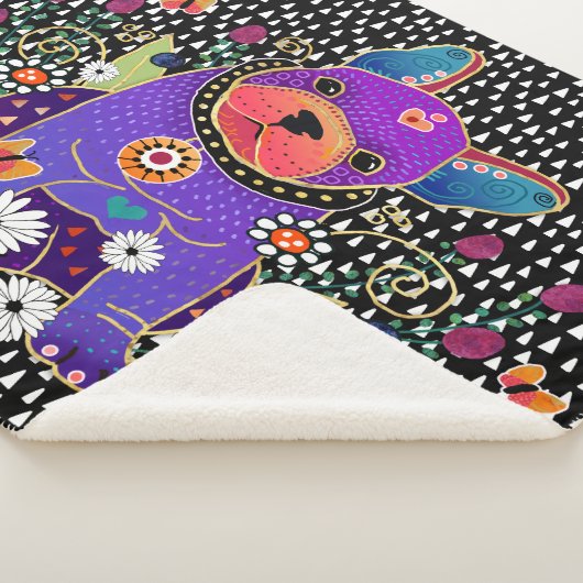 BINDI FRENCH BULLDOG sherpa blanket 3 maten Sherpa Deken (3/4)