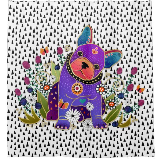 BINDI FRENCHIE, Frans douchegordijn voor honden (Voorkant)