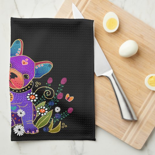 BINDI FRENCHIE ringside handdoek/keukenhanddoek Theedoek (Quarter Fold)