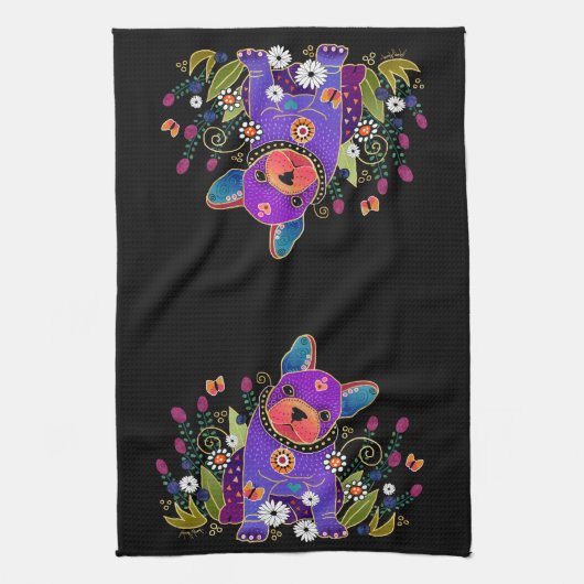 BINDI FRENCHIE ringside handdoek/keukenhanddoek Theedoek (Verticaal)