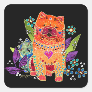 BINDI gladde chow vierkante stickers