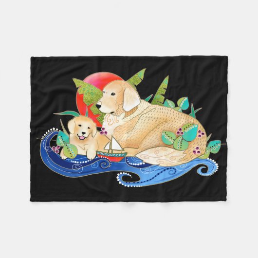 BINDI GOLDEN RETRIEVER fleece blanket-3 maten Deken (Voorkant (Horizontaal))