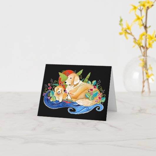 BINDI GOLDEN RETRIEVER KAART (Gele Bloem)