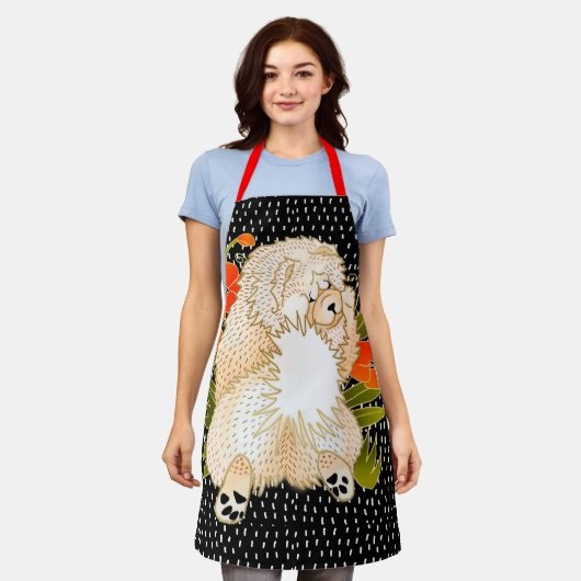 BINDI MINGSIE Cream Chow All-Over Print Schort (Gedragen)