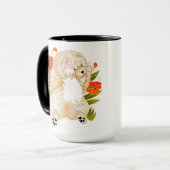 BINDI MINGSIE crème chow mok-bericht op de rug Mok (Voorkant links)