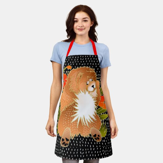 BINDI MINGSIE Red Chow All-Over Print Schort (Gedragen)