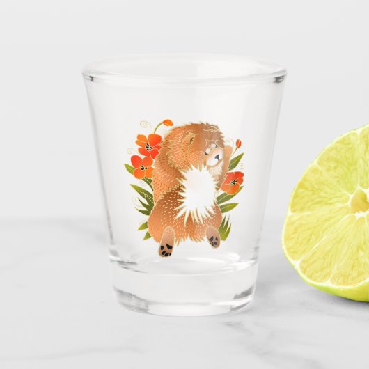 BINDI MINGSIE Red Chow borrelglas Shot Glas (Voorkant)
