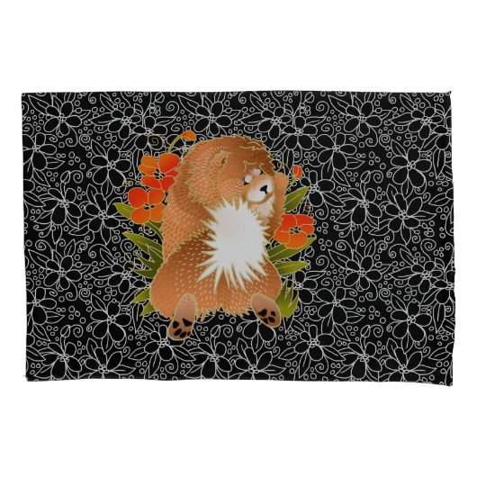 BINDI MINGSIE rood chow kussen hoesje in 2 maten Kussensloop (Voorkant)