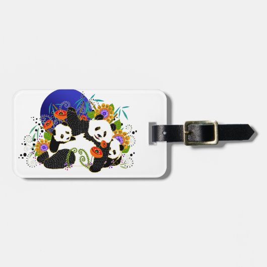 BINDI PANDAS 2 stijlen bagagelabel (Voorkant horizontaal)