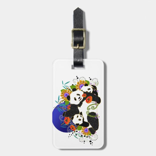 BINDI PANDAS 2 stijlen bagagelabel (Voorkant verticaal)
