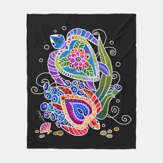 BINDI SEATURTLS Vluchtdekens van 3 maten Fleece Deken (Voorkant)