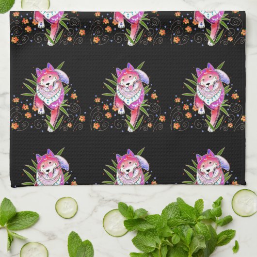 BINDI SHIBA INU ringside handdoek/keukenhanddoek Theedoek (Gevouwen)