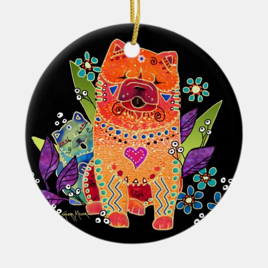 BINDI SMOOTH chow-ORNAMENT Keramisch Ornament (Voorkant)