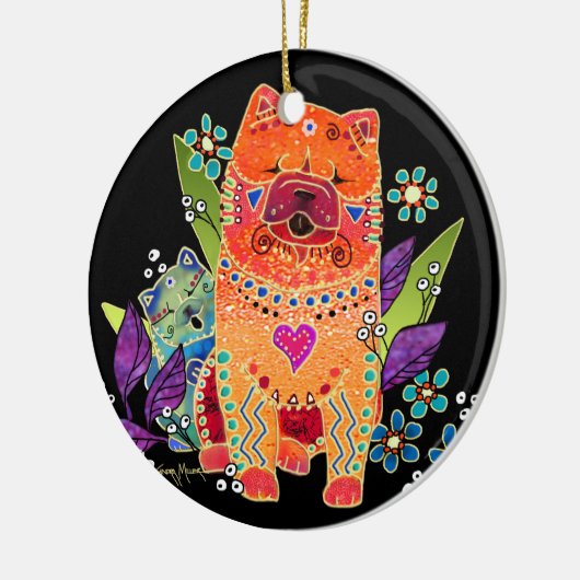 BINDI SMOOTH chow-ORNAMENT Keramisch Ornament (Links)