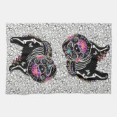 BINDI SUGARSKULL Chow - keuken of show handdoek (Horizontaal)