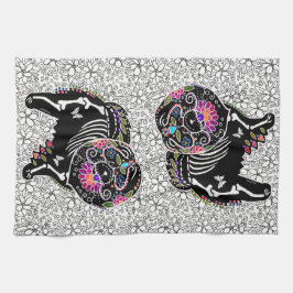 BINDI SUGARSKULL Chow - keuken of show handdoek