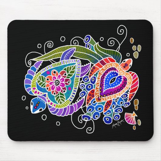 BINDI TURTLE mousepad - pas achtergrondkleur aan Muismat (Voorkant)