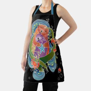 BINDI ZEE OTTERS All-Over Print Apron Schort